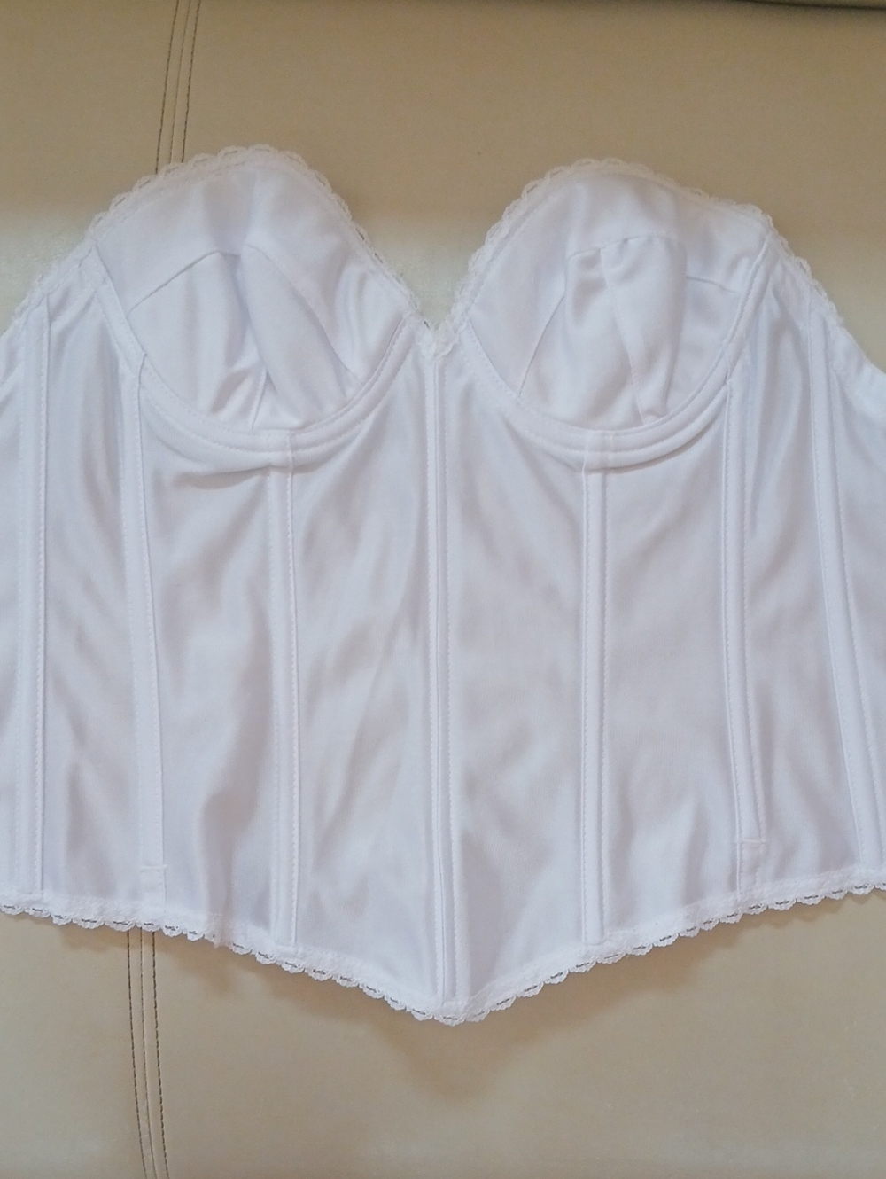White Strapless Longline Bustier Corset Top